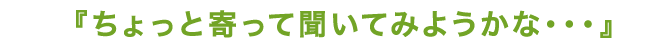 ちょっと寄って聞いてみようかな・・・